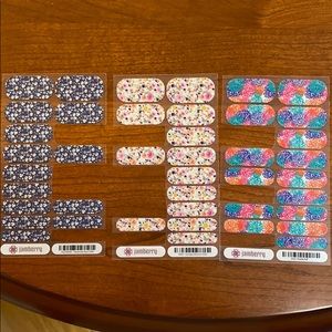 Six partial and one full Jamberry sheets: Floral